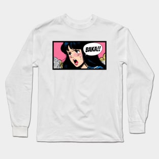 Baka! Japanese Sailor Uniform Pop Art Long Sleeve T-Shirt